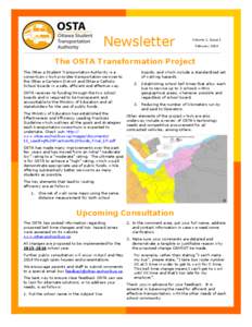 Newsletter  Volume 1, Issue 1