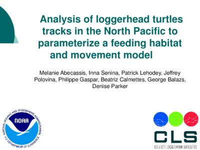 Analysis of loggerhead turtles tracks in the North Pacific to parameterize a feeding habitat and movement model