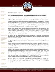 “So That The People May Live”  “Hecel Oyate Kin Nipi Kte” Official Media Release – July 30, 2014