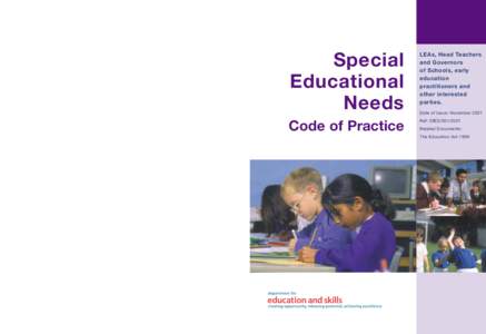 Education policy / Inclusion / Disability Discrimination Act / Special Educational Needs and Disability Act / Special education in England / Individualized Education Program / Education / Disability / Special education