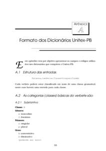 A PÊNDICE  A Formato dos Dicionários Unitex-PB