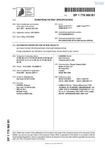 AUTOMATED PRIORITIZATION OF MAP OBJECTS - European Patent Office - EPB1
               AUTOMATED PRIORITIZATION OF MAP OBJECTS - European Patent Office - EPB1