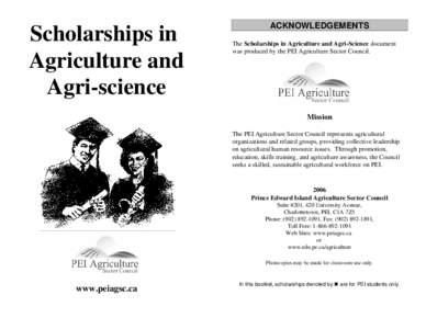 Y:�a�iculture Sector Council�ources�olarships in Agriculture and Agri-science�olarship Book 2006 Final2.wpd