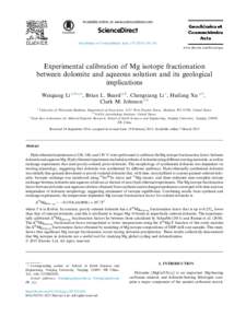 Available online at www.sciencedirect.com  ScienceDirect Geochimica et Cosmochimica Acta–181 www.elsevier.com/locate/gca