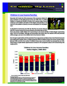 Poverty / Milton /  Ontario / Poverty in Canada / Regional Municipality of Halton / Oakville /  Ontario / Burlington /  Ontario / Child poverty / Halton Hills /  Ontario / Development / Socioeconomics / Economics