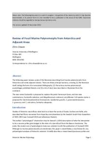 Biology / Archaeological sub-disciplines / Geology / Palynology / Stratigraphy / Palynomorph / Oligocene / Biostratigraphy / Antarctica / Physical geography / Paleontology / Fossils