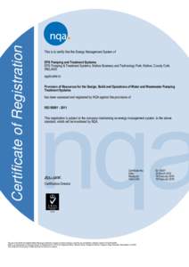 NQA   Certificate Number En 10007, Issue 0, Revision 1