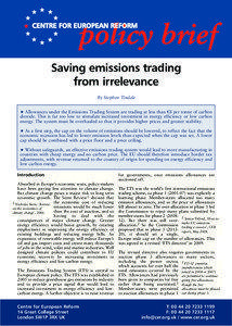 Saving emissions trading from irrelevance By Stephen Tindale