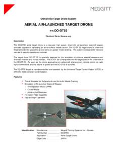 Unmanned Target Drone System  AERIAL AIR-LAUNCHED TARGET DRONE P/N  DO-DT55
