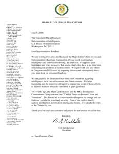 June 5, 2008 The Honorable David Reichert Subcommittee on Intelligence, U.S. House of Representatives Washington, DC[removed]Dear Representative Reichert: