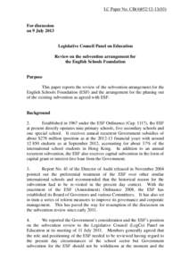LC Paper No. CB[removed])  For discussion on 9 July[removed]Legislative Council Panel on Education