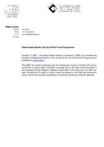 Urs Zulauf +[removed]removed] -  Swiss-based Banks and the Oil-for-Food Programme