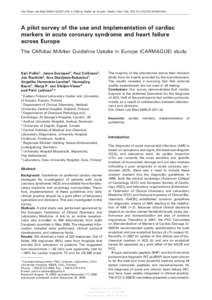 Article in press - uncorrected proof Clin Chem Lab Med 2009;47(2):227–234  2009 by Walter de Gruyter • Berlin • New York. DOI[removed]CCLM[removed]399  A pilot survey of the use and implementation of cardiac