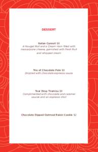 Bistro Dessert Menu Fall 2014 with frame