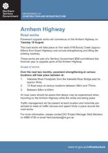 Australian highways / Stuart Highway / Arnhem / Road traffic control / Transport / Road transport / Land transport