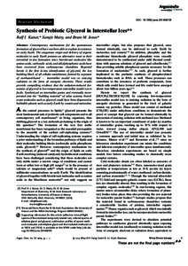 Synthesis of Prebiotic Glycerol in Interstellar Ices
