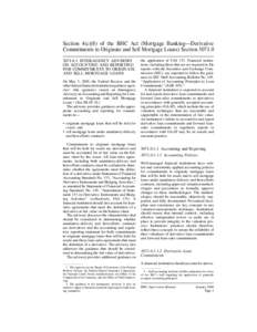 Section 4(c)(8) of the BHC Act (Mortgage Banking—Derivative Commitments to Originate and Sell Mortgage Loans) Section[removed]INTERAGENCY ADVISORY ON ACCOUNTING AND REPORTING FOR COMMITMENTS TO ORIGINATE AND SE