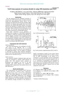 Photon Factory Activity Report 2006 #24 Part BChemistry 27B/2006G090  XAFS data analysis of uranium dioxide by using MD simulation and FEFF
