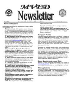 Utah MVED Newsletter, May 2005