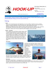 HOOK-UP © Perth Game Fishing Club 2014 Perth Game Fishing Club Inc Postal Address: PO Box 57 North Beach 6920