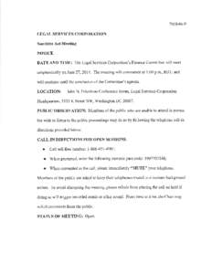 7050-0r-P  LEGAL SERVICES CORPORATION Sunshine Act Meeting  NOTICE