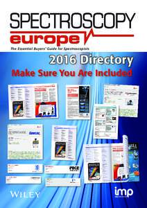 The Essential Buyers’ Guide for Spect roscopist sDirectory Make Sure You Are Included DIRECTORY 2010