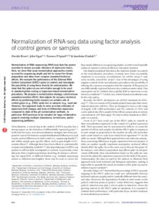 a n a ly s i s  Normalization of RNA-seq data using factor analysis of control genes or samples  npg