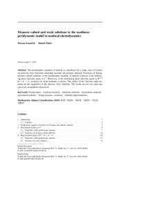 Measure-valued and weak solutions to the nonlinear peridynamic model in nonlocal elastodynamics Etienne Emmrich · Dimitri Puhst Version August 1, 2014