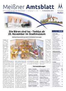 Meißner Amtsblatt  Amtliche Mitteilungen der Stadt Meißen | Jahrgang 21 | Nr. 11 | 15. November 2013