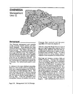 CHENEGA Management Unit 13 Background The Chenega management unit contains