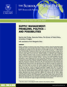 Volume 5 • Issue 19 • June[removed]SUPPLY MANAGEMENT: