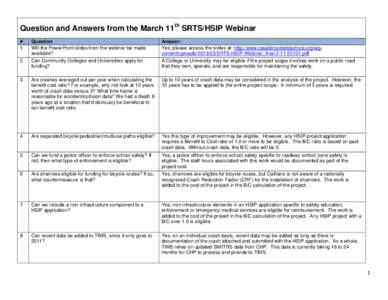 Microsoft Word - QandA_March 11th SRTS-HSIP webinar
