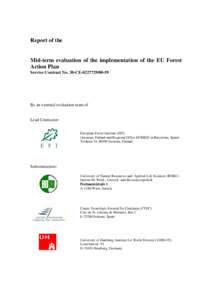 Report of the  Mid-term evaluation of the implementation of the EU Forest Action Plan Service Contract No. 30-CE[removed]