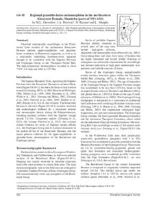 GS-10  Regional granulite-facies metamorphism in the northeastern Kisseynew Domain, Manitoba (parts of NTS 63O) by M.L. Growdon1, J.A. Percival2, N. Rayner2 and L. Murphy