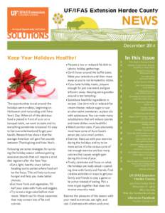 UF/IFAS Extension Hardee County  NEWS December[removed]Keep Your Holidays Healthy!
