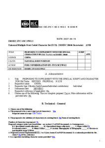ISO/IEC JTC 1/SC 2/WG 2  N 3299 R