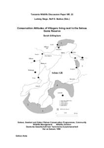 1 Tanzania Wildlife Discussion Paper NR. 23 Ludwig Siege, Rolf D. Baldus (Eds.) Conservation Attitudes of Villagers living next to the Selous Game Reserve