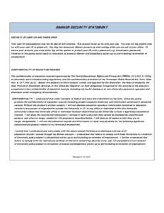 Microsoft Word - BANNER SECURITY STATEMENT.doc