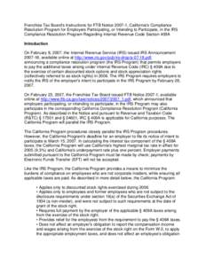 Nonqualified deferred compensation / Income tax in the United States / Deferred compensation / Internal Revenue Code / Internal Revenue Service / Income tax in Australia / Withholding tax / Tax return / Incentive stock option / Taxation in the United States / Employment compensation / Internal Revenue Code section 409A