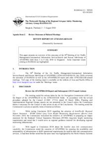 RASMAG/13 − WP[removed]International Civil Aviation Organization The Thirteenth Meeting of the Regional Airspace Safety Monitoring Advisory Group (RASMAG/13) Bangkok, Thailand, 2 − 5 August 2010