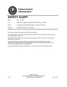 Federal Aviation Administration SAFETY ALERT Date: