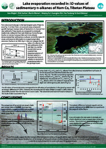 Lake evaporation recorded in δD values of sedimentary n-alkanes of Nam Co, Tibetan Plateau Ines Mügler1, Dirk Sachse1, Martin Werner1, Baiqing Xu2, Guangjian Wu2, Yao Tandong2 & Gerd Gleixner1 contact: Ines.Muegler@bgc