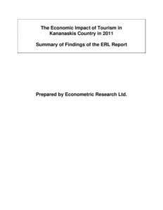 Microsoft Word - Economic Impact of Tourism in Kananaskis