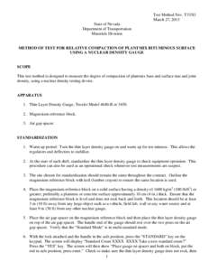 Test Method Nev. T335G March 27, 2013 State of Nevada Department of Transportation Materials Division