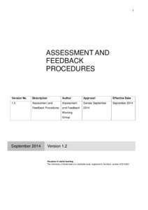 1  ASSESSMENT AND FEEDBACK PROCEDURES