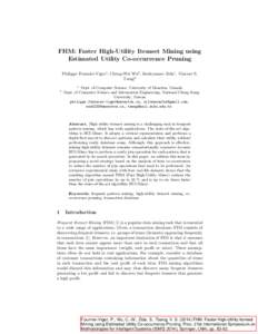 FHM: Faster High-Utility Itemset Mining using Estimated Utility Co-occurrence Pruning