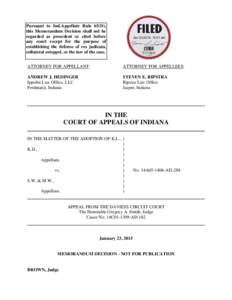 Pursuant to Ind.Appellate Rule 65(D), this Memorandum Decision shall not be regarded as precedent or cited before any court except for the purpose of establishing the defense of res judicata, collateral estoppel, or the 