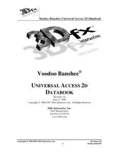 Voodoo Banshee Universal Access 2d Databook  Voodoo Banshee