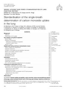 Eur Respir J 2005; 26: 720–735 DOI: CopyrightßERS Journals Ltd 2005 SERIES ‘‘ATS/ERS TASK FORCE: STANDARDISATION OF LUNG FUNCTION TESTING’’