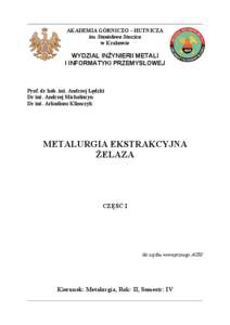 AKADEMIA GÓRNICZO – HUTNICZA im. Stanisława Staszica w Krakowie